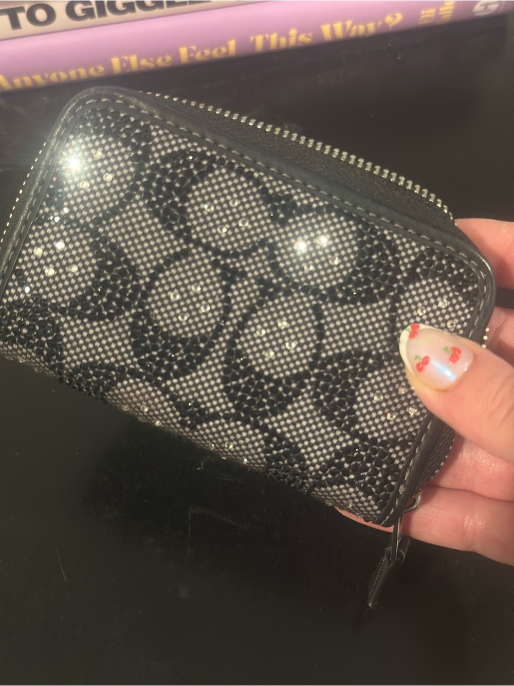 Coach Crystal Jacquard Zip-Around Card Wallet Black - Picture 2 of 4